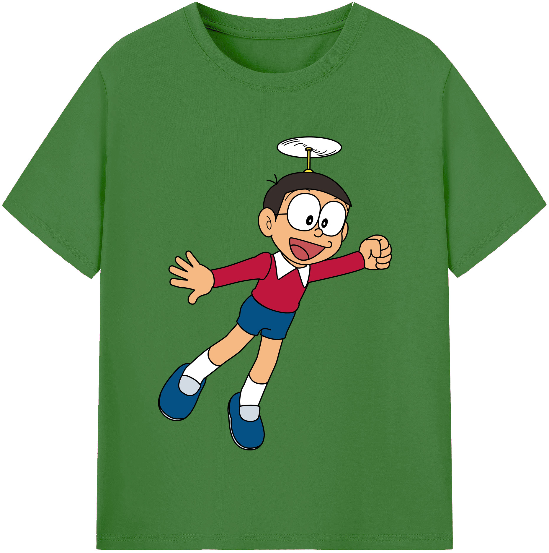 （画像用） ドラえもん 野比 のび太 Doraemon Nobita Nobi レディースカジュアルプリントTシャツ（綿100％）
